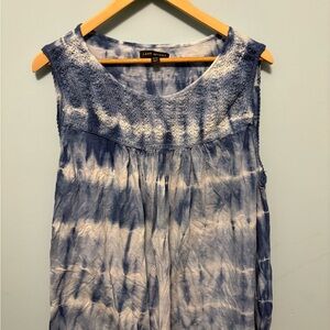 Lane Bryant Navy Tie-Dye Tank Top